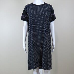 M. & Kyoko (Masaki & Kyoko) - Blue with Dots Knit Sleeves Dress
